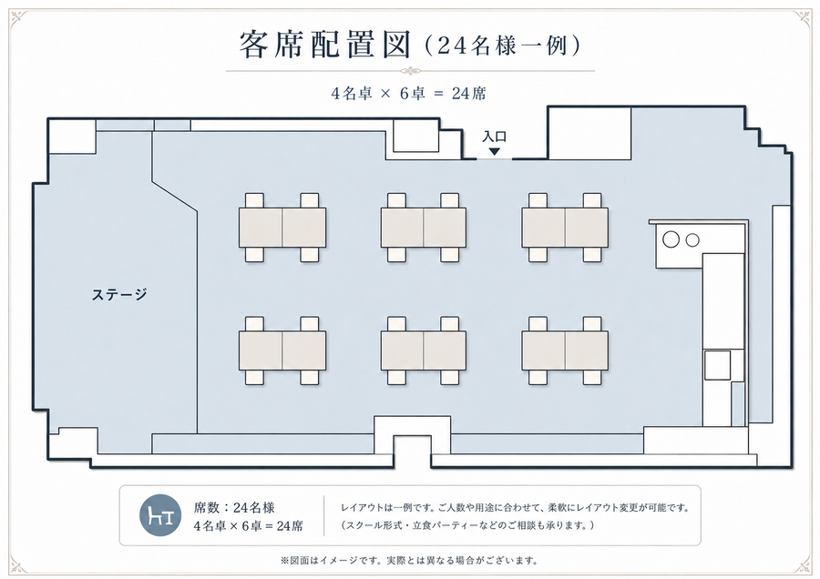 バンケット 24名着席レイアウト図